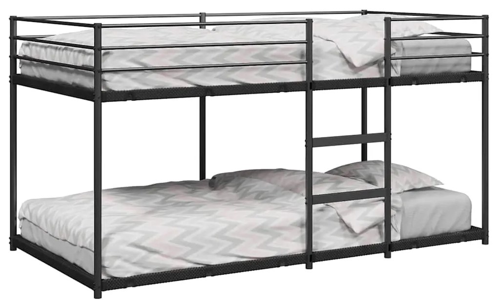 4019880 vidaXL Двуетажно легло без матрак Черно 107x203 cm Стомана