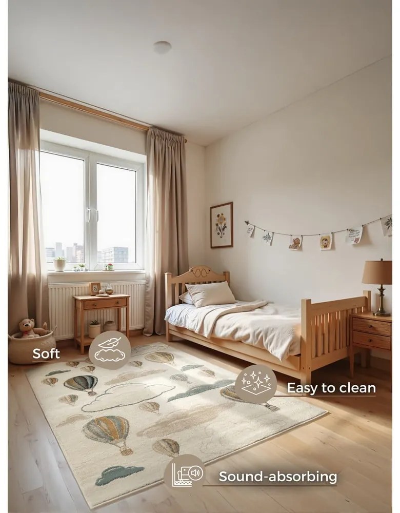 Кремав детски килим 120x170 cm Hot Air Balloon – Hanse Home