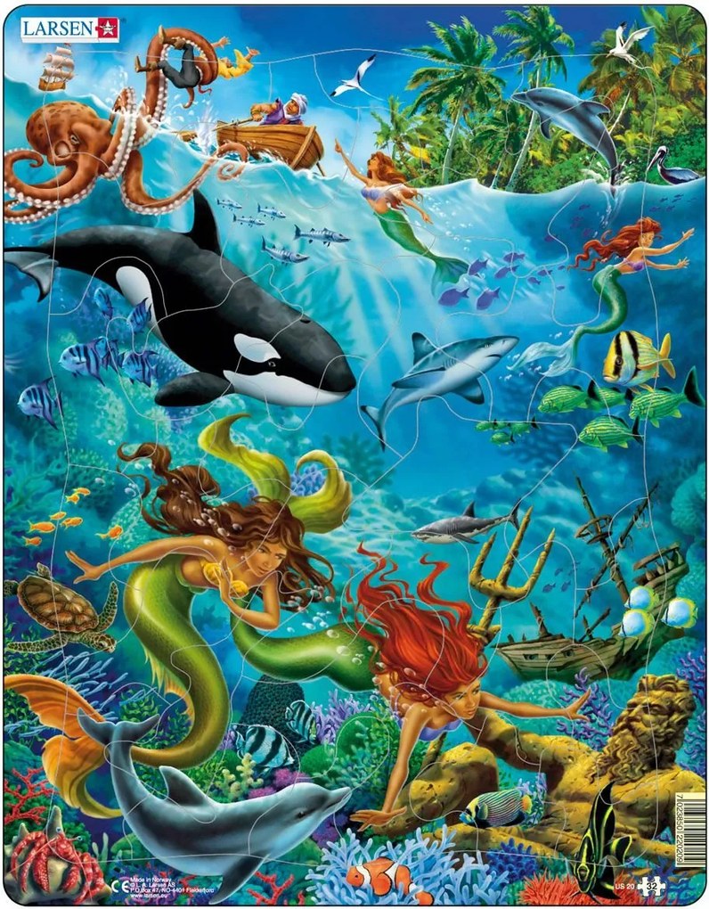 Larsen - Пъзел:  Детски – "В океана" – 32 части, голям