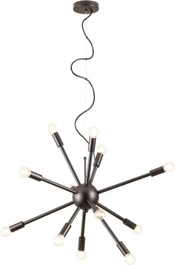 Redo 01-2934 - Полилей на кабел STELLAR 12xE14/25W/230V черен