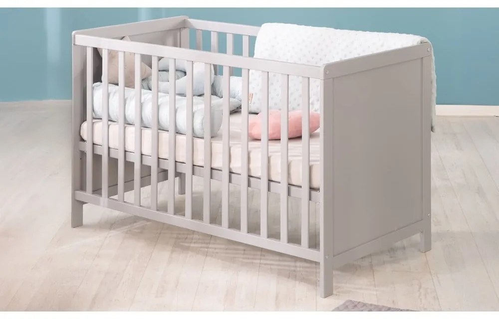 Сиво детско креватче 60x120 cm Hamburg – Roba