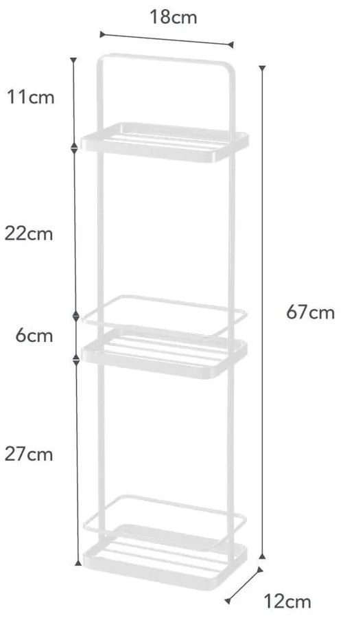 Бяла поставка за баня с 3 рафта Takamtsu - YAMAZAKI
