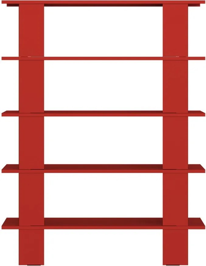 Червена метална библиотека 120x156x37 cm Hes – noo.ma