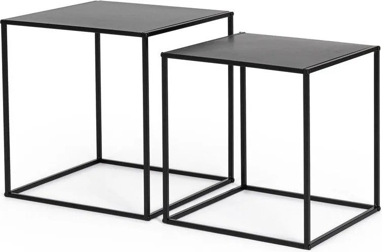 Черни метални масички за кафе в комплект 2 бр. 38x38 cm Alrik – Yes Everyday