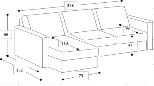 Светлосив ъглов диван (десен ъгъл) Paris - Scandic