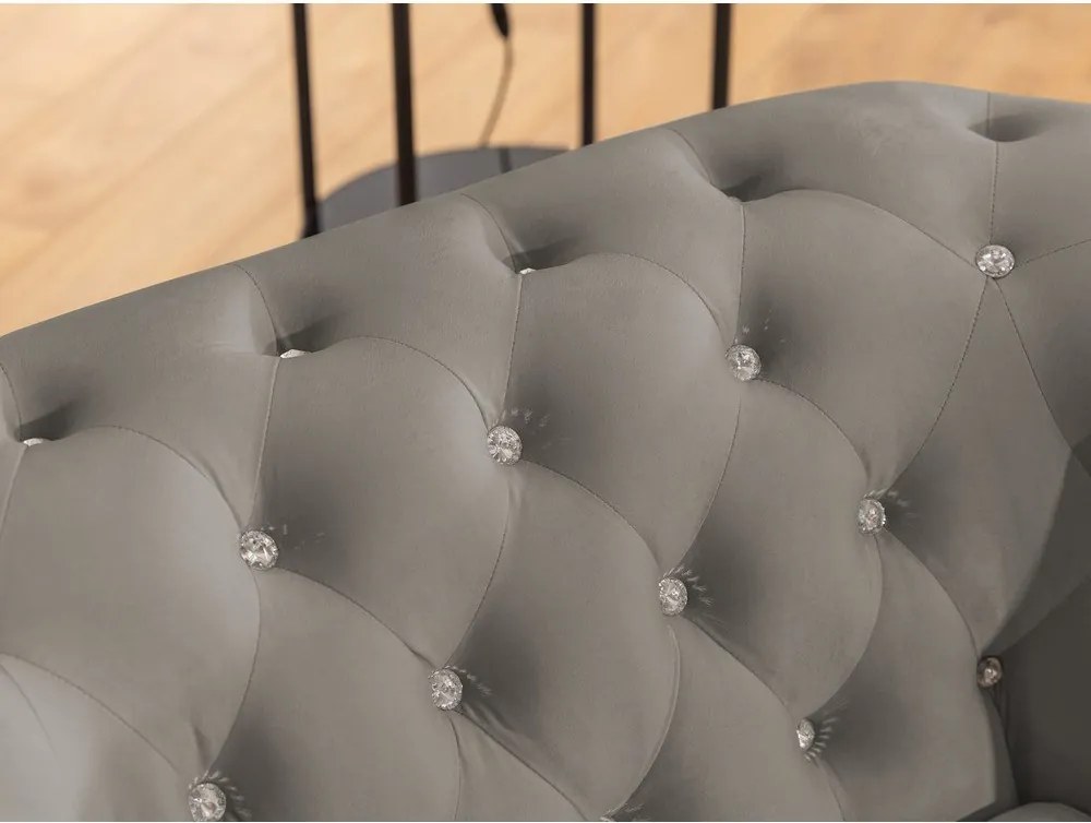 Сив кадифен разтегателен ъглов диван (ляв ъгъл L форма) York Blik – Ropez