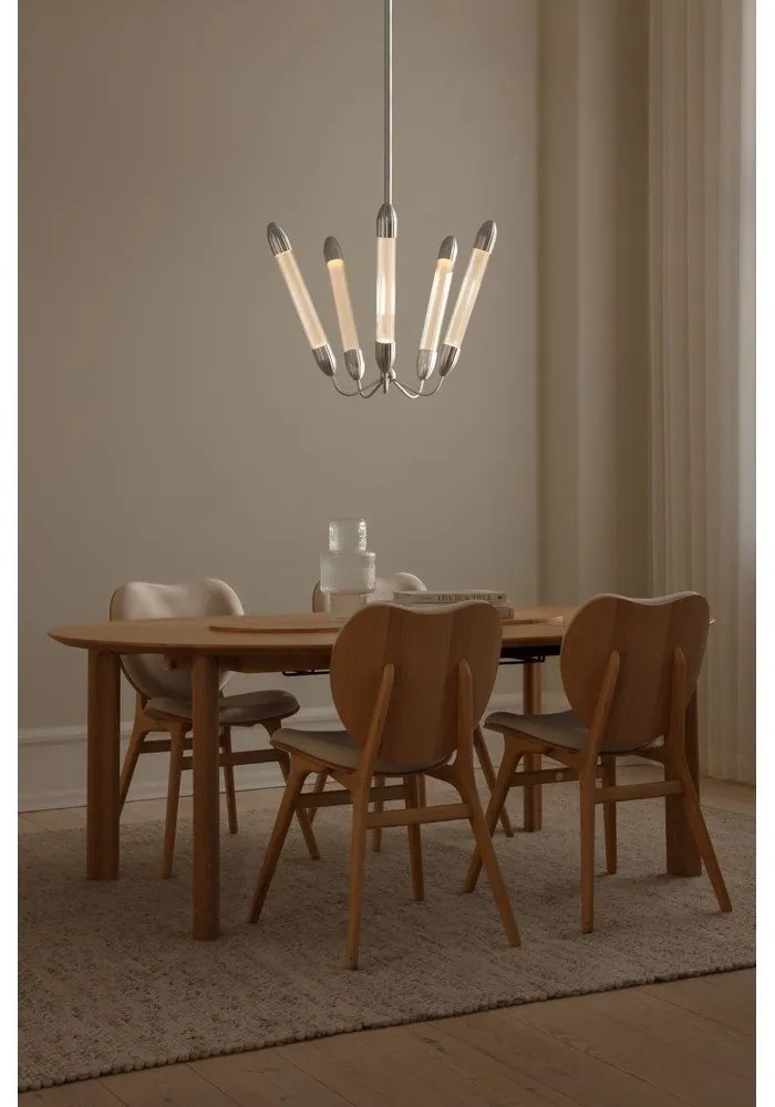 Стоманено висящо осветително тяло в сребрист цвят със стъклен абажур ø 69 cm Lemon Squeeze – UMAGE