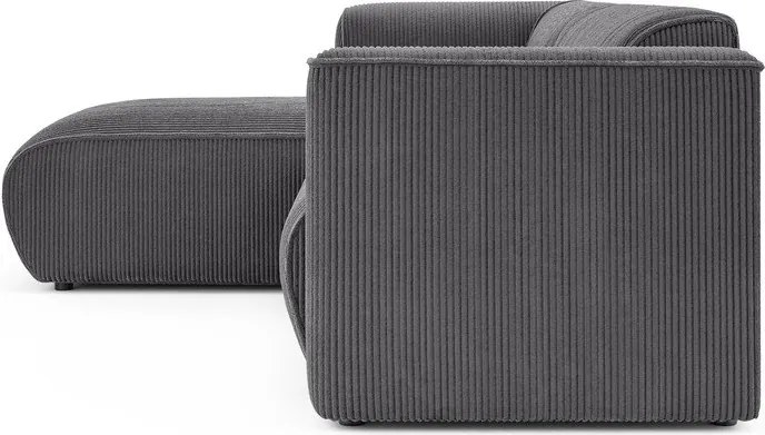 Тъмносив ъглов диван от рипсено кадифе (ляв ъгъл) Merid – Ropez