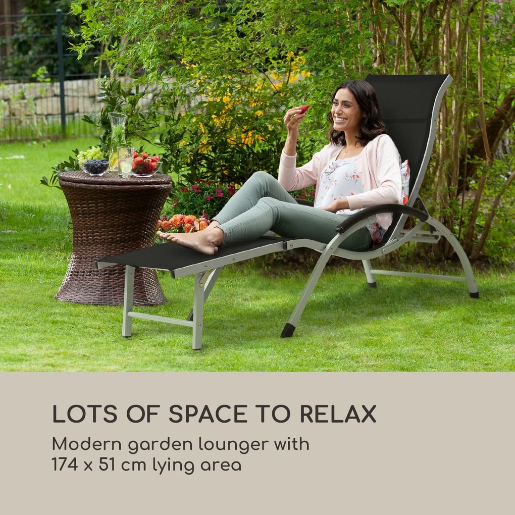 Blumfeldt Sunnyvale, шезлонг с подставка за крака, алуминий, 4 нива