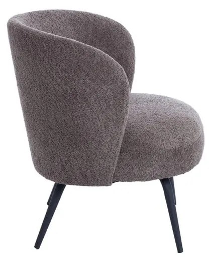 Тъмнокафяв фотьойл от плат букле Dieyda - Light & Living