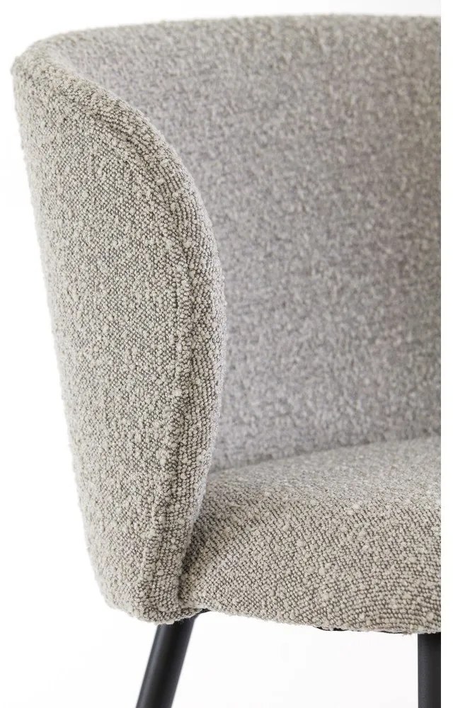 Сив тапициран трапезен стол Elyna – Light & Living