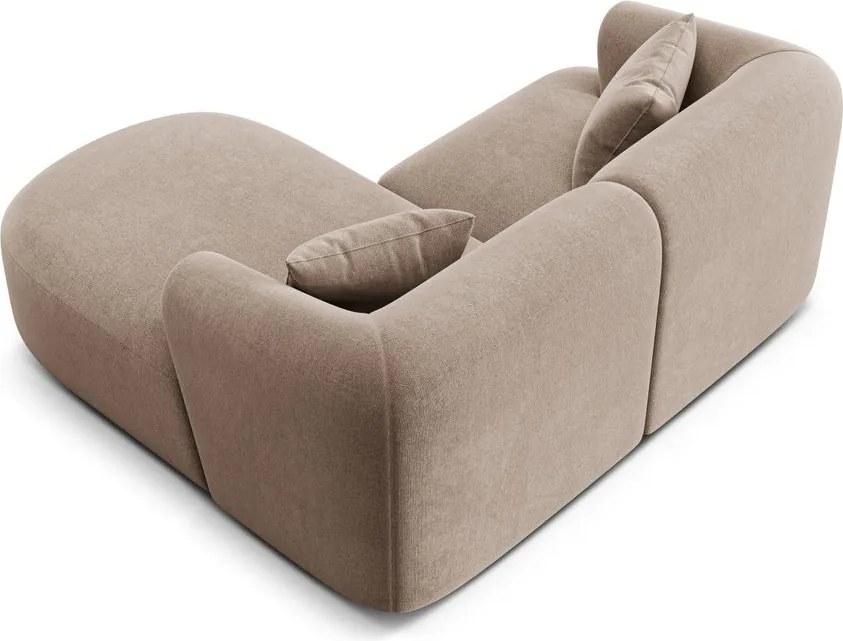 Светлокафяв кадифен ъглов диван (десен ъгъл) Campi – Cosmopolitan Design