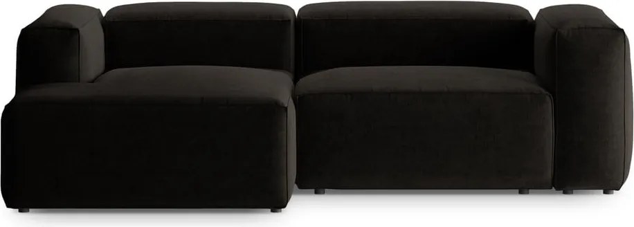 Черен ъглов диван (ляв ъгъл) Bergamo – Cosmopolitan Design