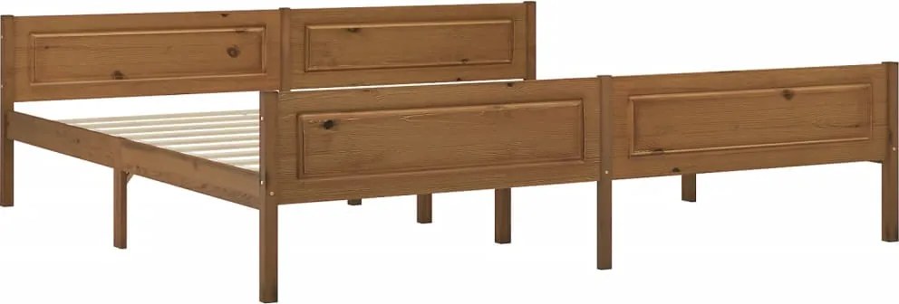322116 vidaXL Рамка за легло, борово дърво масив, меденокафява, 200x200 см