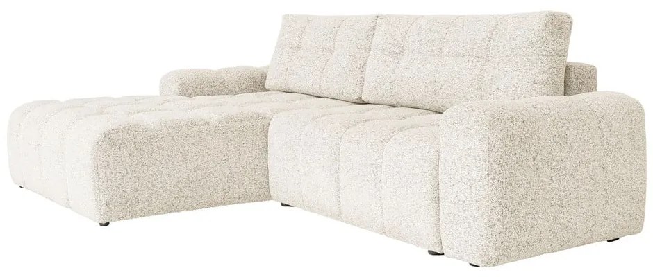 Кремав разтегателен модулен ъглов диван с място за съхранение (ляв ъгъл) Lulu – Miuform