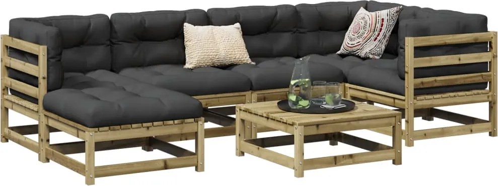 3299533 vidaXL Градински комплект диван от 7 части, импрегниран бор