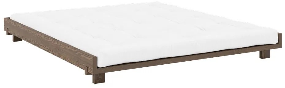 Кафяво двойно легло 180x200 cm от масивен бор с включена подматрачна рамка Social – Karup Design