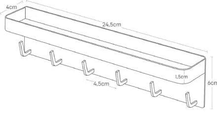 Черен стенен стелаж за ключове с рафт Smart - YAMAZAKI