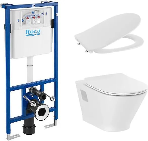 Комплект за WC, 4 в 1 The Gap Round Rimless (бутон по избор)