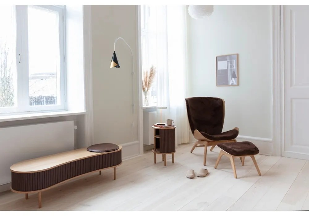 ТВ масичка в сиво-кафяво от дъб 140x40 cm Audacious - UMAGE