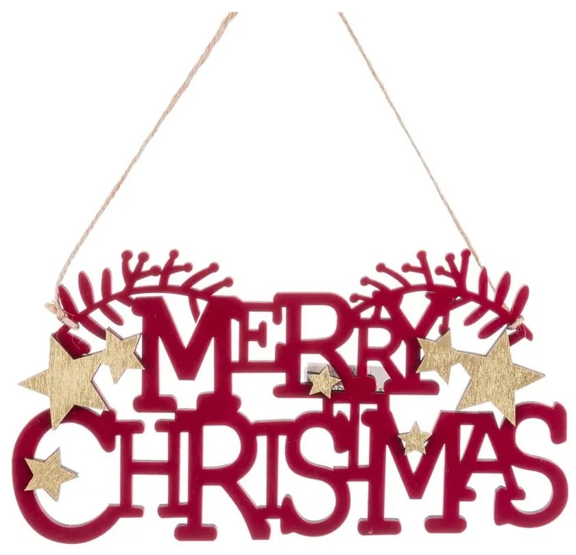 Дървена висяща коледна украса 22 cm Merry Christmas – Casa Selección