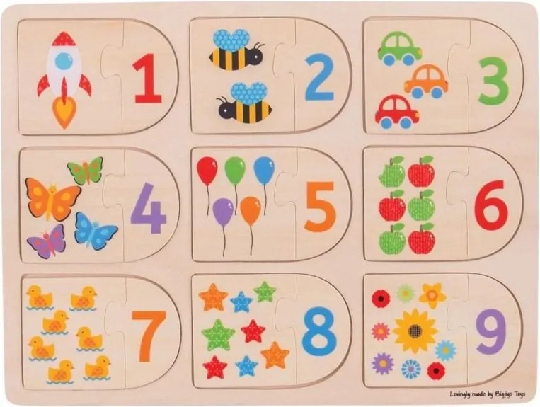 Bigjigs - Дървен пъзел Съответствие