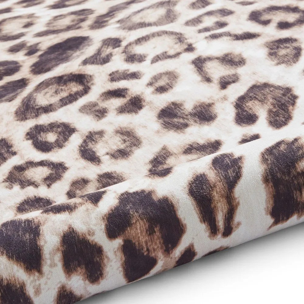 Кафяво-бежов килим 155x130 cm Faux Leopard - Think Rugs