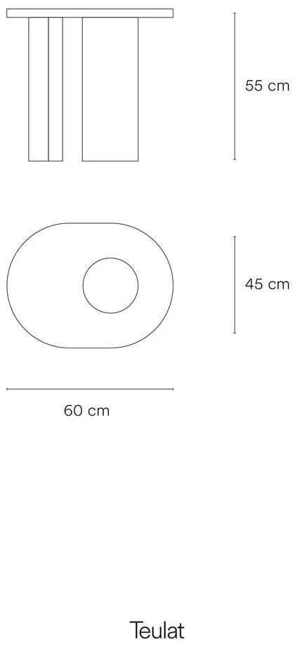 Сгъваема маса в ясен 60x45 cm Nori - Teulat