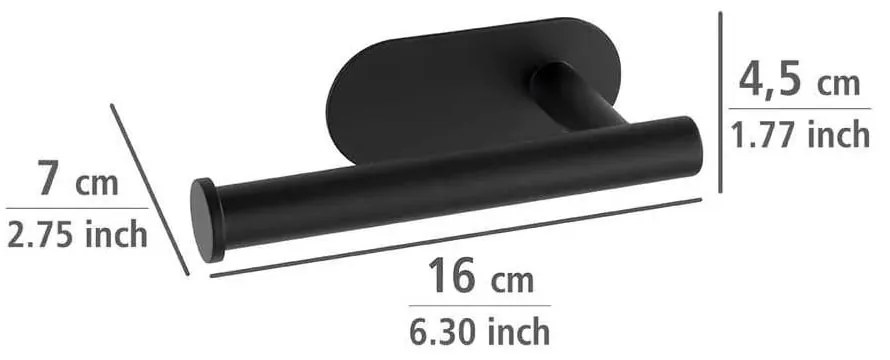 Матово черен комплект самозалепващи аксесоари за баня от неръждаема стомана Orea - Wenko