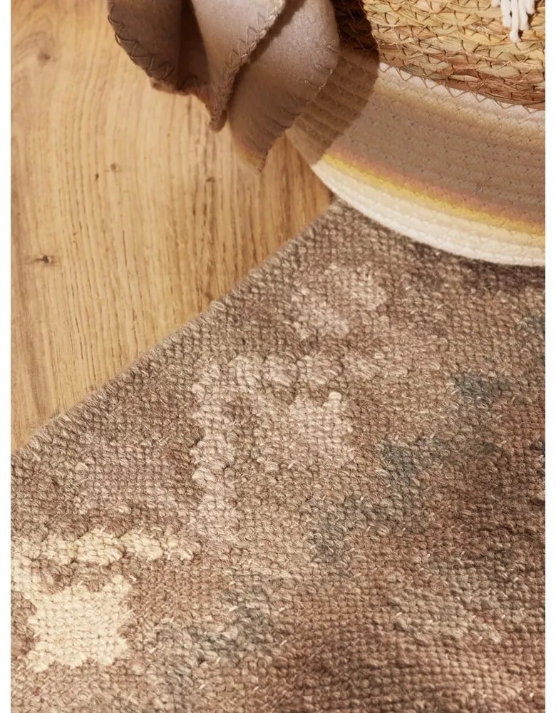 Светлосиня и бежова двустранна ръчно изработена вълнена пътека 60x190 cm Kamal Dune – Nouristan