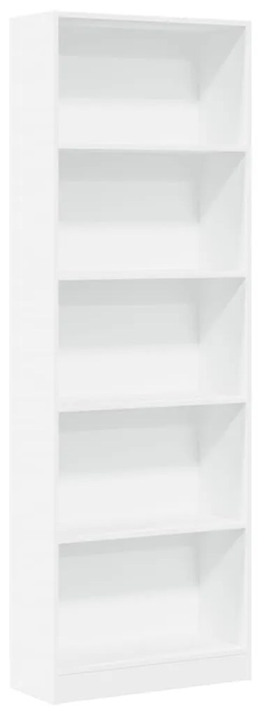 857821 vidaXL Библиотека, бяла, 60x24x176 см, инженерно дърво