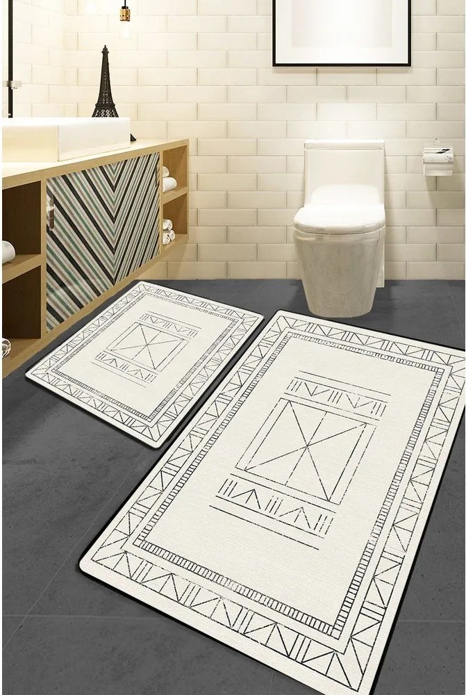 Кремави килими за баня в комплект 2 бр. 60x100 cm Touch – Foutastic