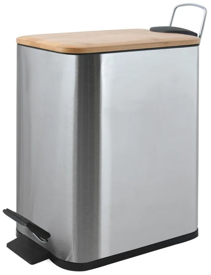 Стоманено кошче за боклук с педал в матово сребрист цвят 5 l Erik – Spirella
