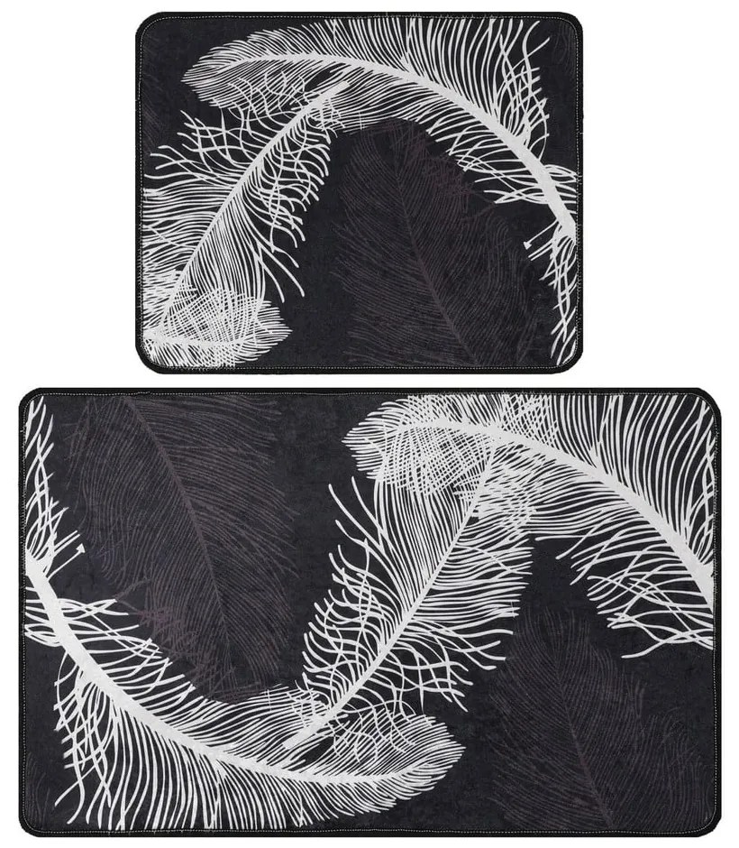 Антрацитни килими за баня в комплект от 2 бр. 60x100 cm Alisan – Foutastic