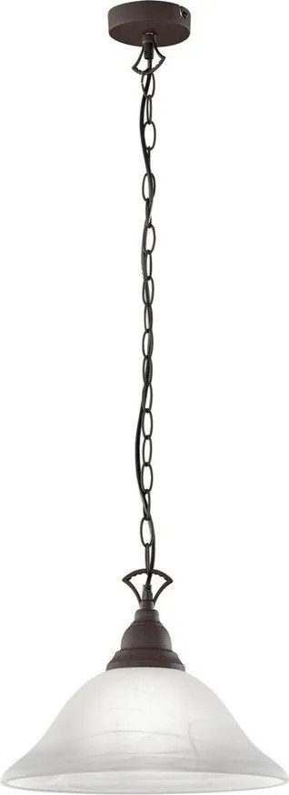 Тъмносиво метално висящо осветително тяло със стъклен абажур ø 33,5 cm Country – Reality