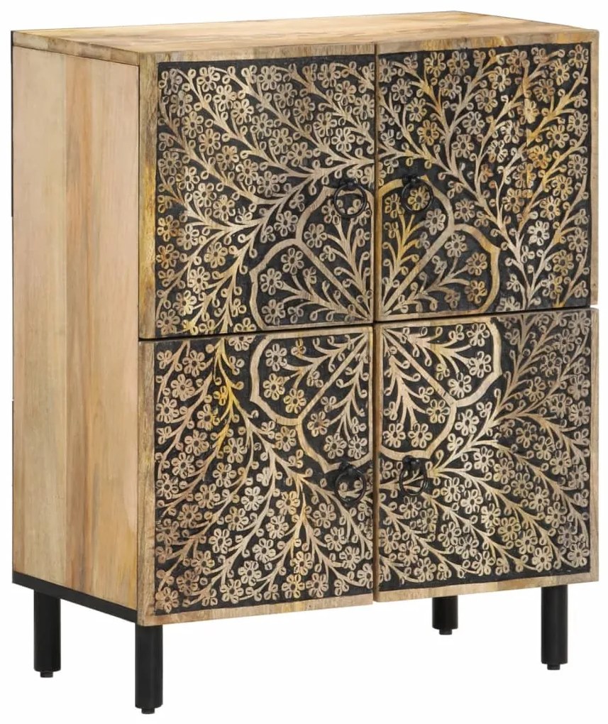 358238 vidaXL Страничен шкаф 60x33x75 см манго масивно дърво