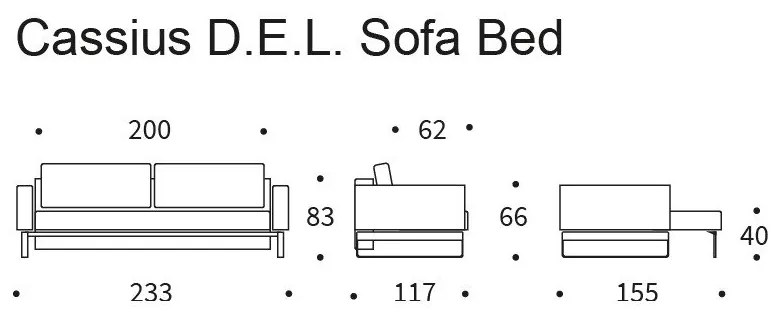 Разтегателен диван, 115 x 230 cm Cassius Twist Charcoal - Innovation