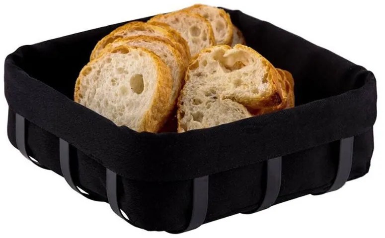 Панер за хляб OLIVER BROWN OB-1225-B, 21х21х8.5 см, Метал, Текстил, Черен