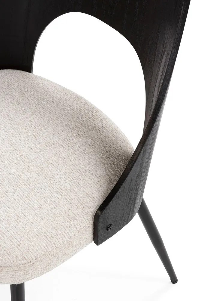 Черни/кремави тапицирани трапезни столове в комплект 2 бр. Gilda – MOME