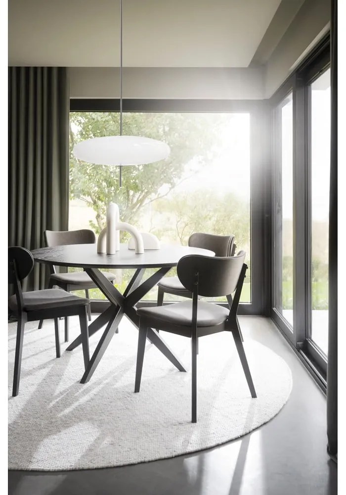 Кръгла маса за хранене с дъбов плот 120x120 cm Calverton - Rowico