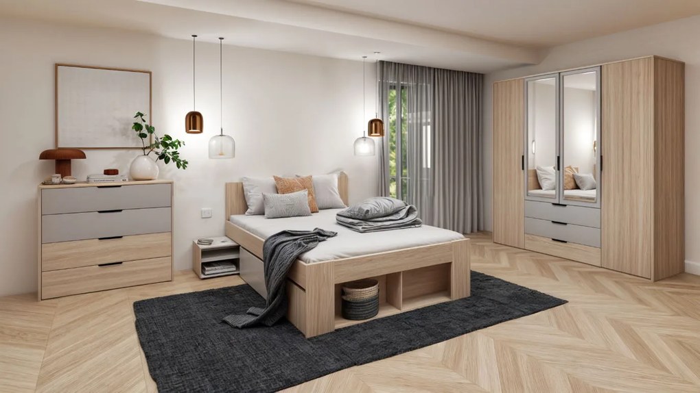 Легло Corina с две нощни шкафчета - 140 x 200