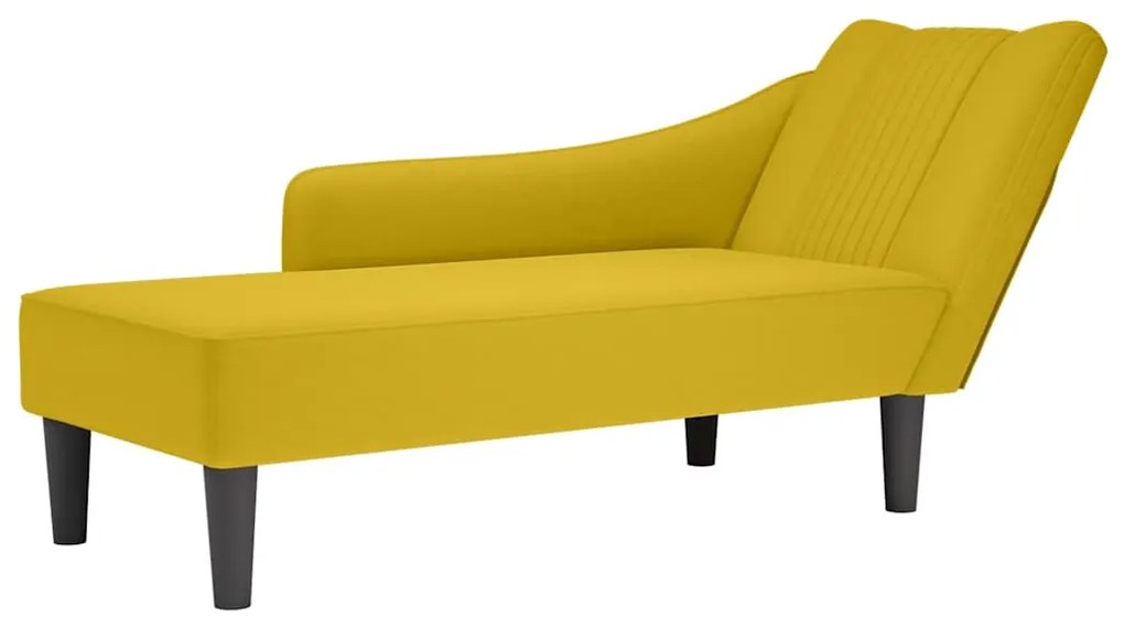 4009798 vidaXL Кушетка с десен подлакътник, жълт, кадифе