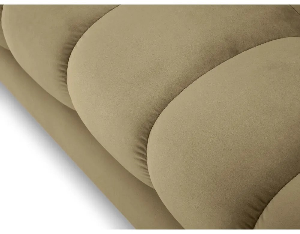 Бежов ъглов диван от кадифе , десен ъгъл Bali - Cosmopolitan Design