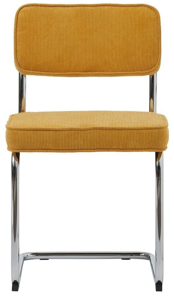 Жълт велурен трапезен стол Rupert – Unique Furniture