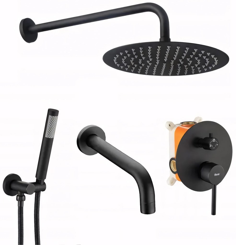 ДУШ СИСТЕМА за вграждане за вана Rea Lungo Black