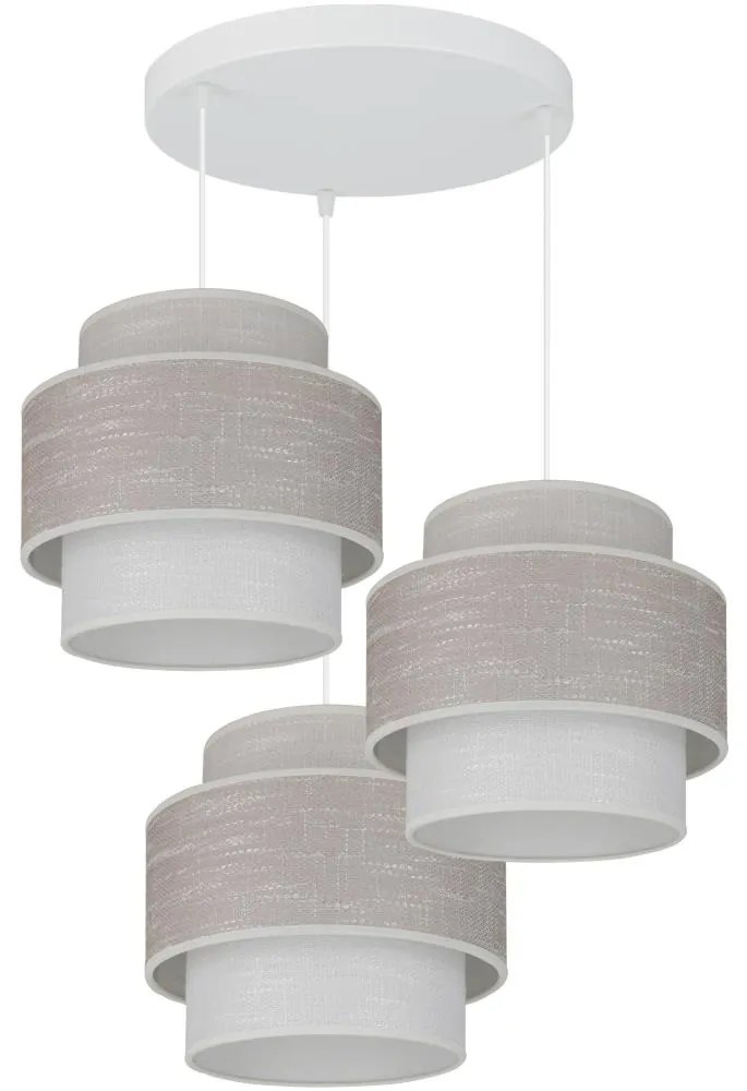 Brilagi - Пендел DOVER SPACE 3xE27/15W/230V сив/кремав