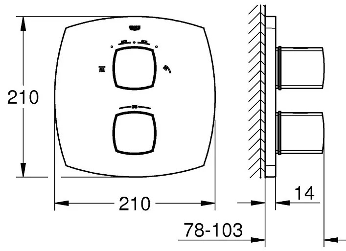 Смесител за кран за баня Grohe Grandera с термостат