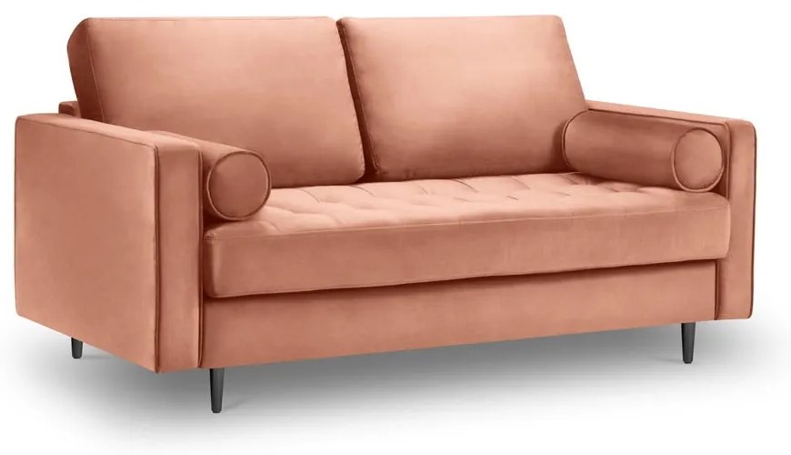 Розов кадифен диван , 174 cm Santo - Milo Casa