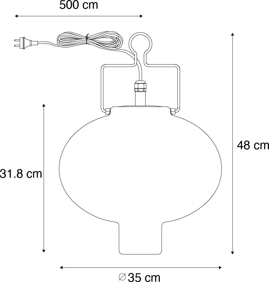 Интелигентна висяща лампа за външно осветление бяла 35см с WiFi A60 - Pion