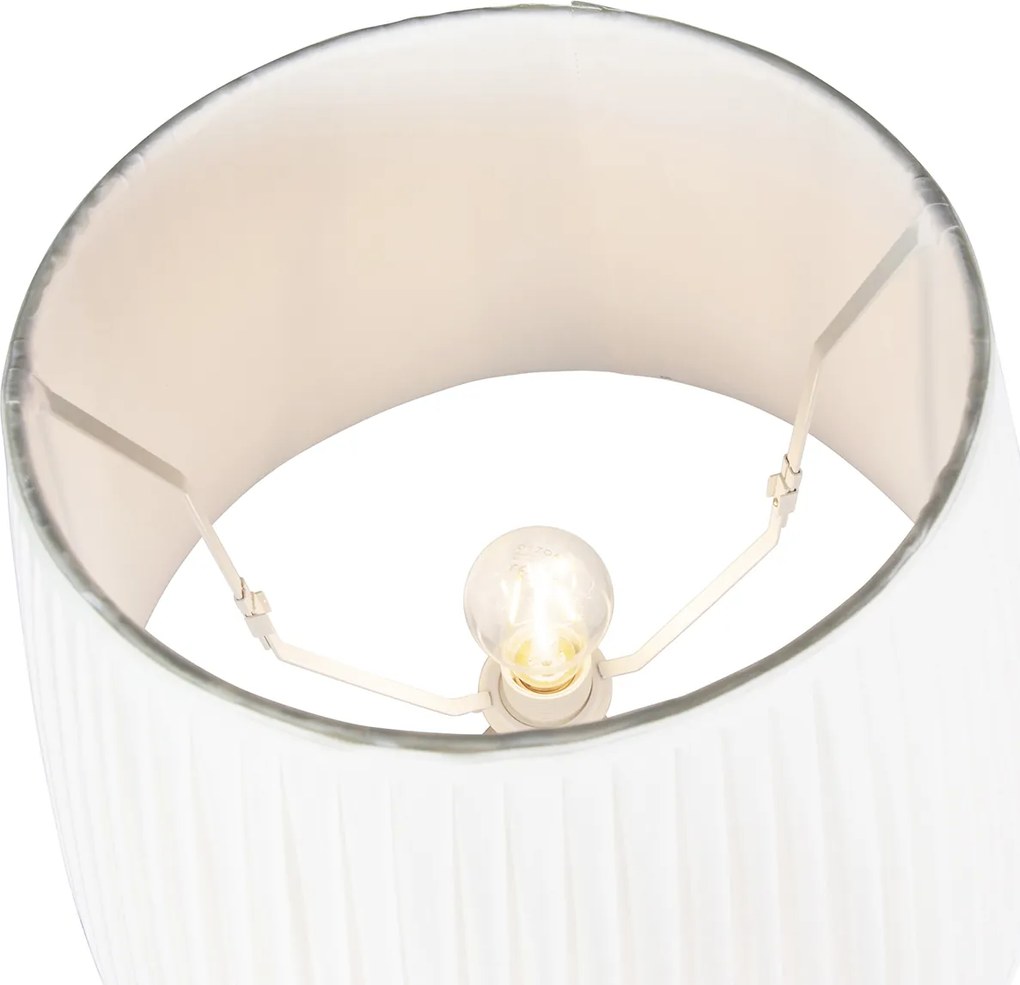 Интелигентна подова лампа сива с плътно абажур бял с Wi-Fi A60 - Classico